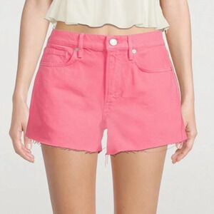 FRAME  Le Brigette Denim Shorts Size 28 Women's Hot Pink Raw Hem High Rise Beach
